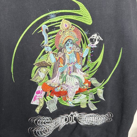 SUPREME Lakshmi Full Zip Embroidered Hoodie Black Sz Large - Picture 4 of 11